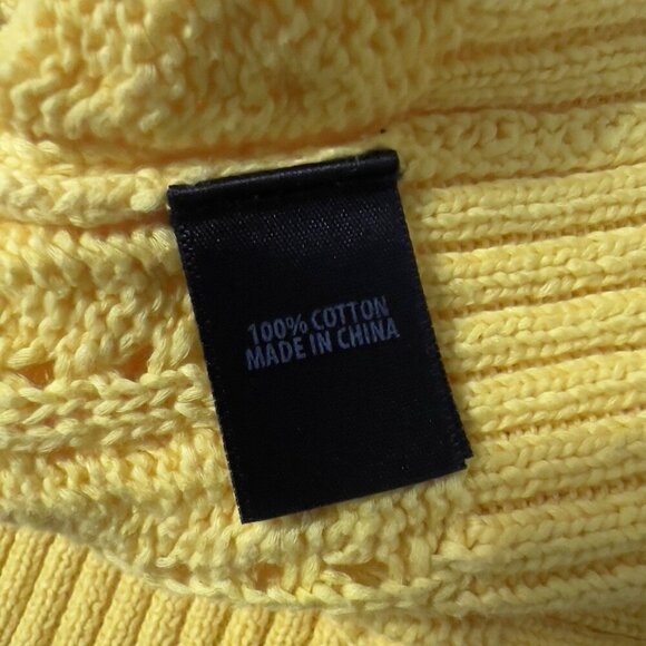 St John Collection Yellow Knit Sweater Women L 100% Cotton Pullover Long Sleeve - Picture 6 of 9